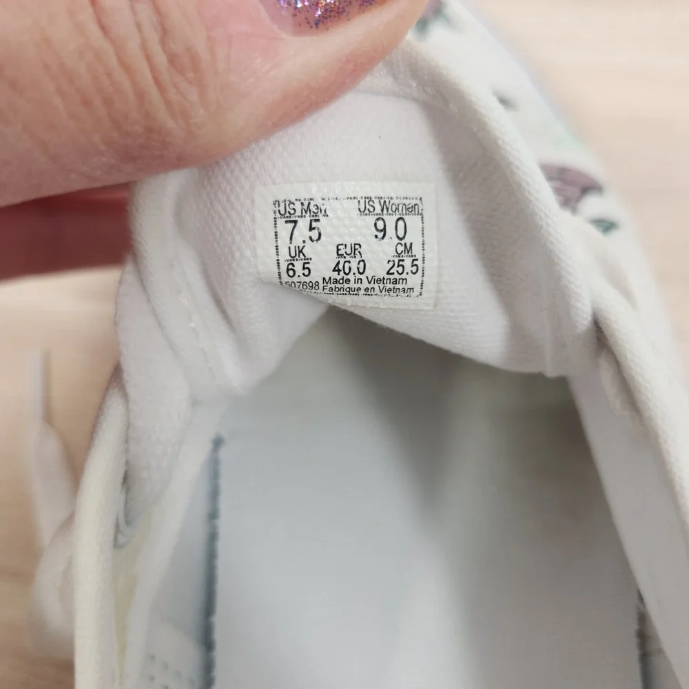 Vans Authentic Thank You‎ White & Floral Men 7.5 Women 9 - Picture 6 of 16